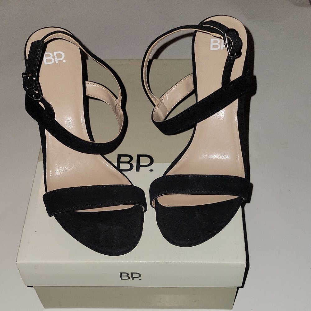 BP Black Strappy Heels for Women